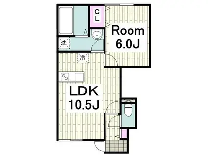 アンソレイエ(1LDK/1階)の間取り写真