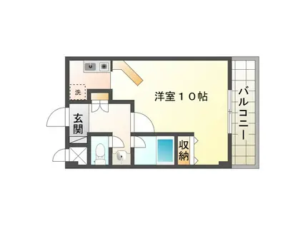 モンサンルージュ(1K/3階)の間取り写真