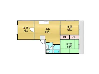 第1サニーハイツ(3LDK/3階)の間取り写真
