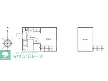 テラス祖師ヶ谷大蔵(ワンルーム/2階)の間取り写真