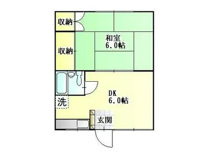 コーポ相生I(1K/2階)の間取り写真