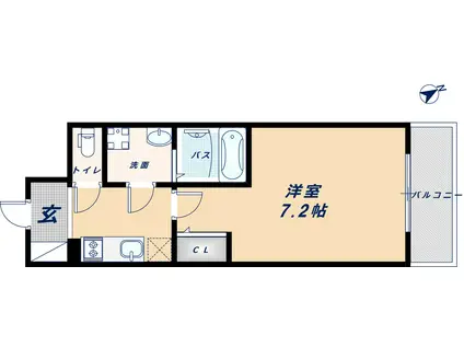 エスリード難波ステーションプラザ(1K/12階)の間取り写真