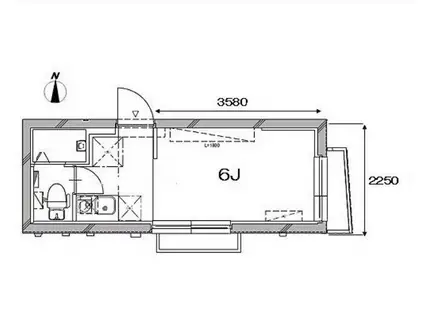 APARTMENT KURO武蔵小山I(1K/1階)の間取り写真