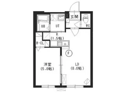 クレストN13(1LDK/1階)の間取り写真