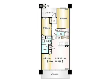 Tステージ浄水タワーゲート(2LDK/20階)の間取り写真
