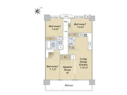 アンピール馬出九大病院前(4LDK/15階)の間取り写真