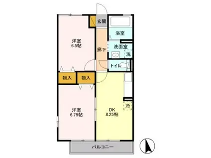 ハイムシンフォニア(2DK/2階)の間取り写真