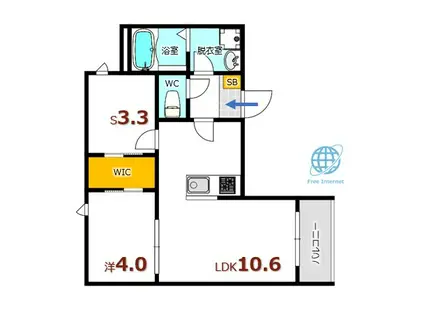 REGALEST青崎II(1SLDK/1階)の間取り写真