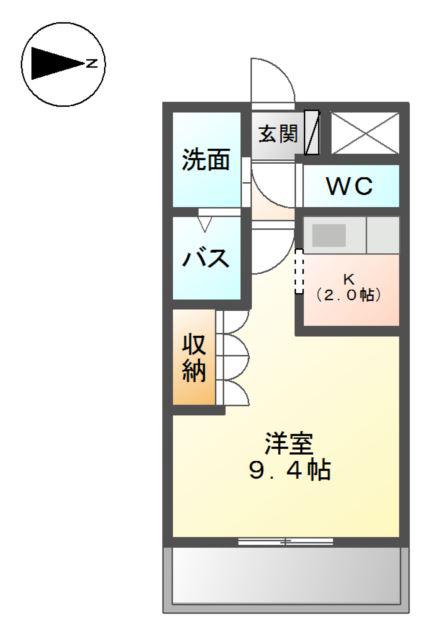 ル・フレーズ(1K/1階)の間取り写真