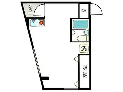 ライフピアモア武蔵小山(ワンルーム/2階)の間取り写真