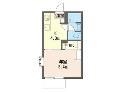 コートフローラル(1K/1階)の間取り写真