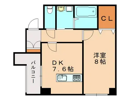 黒崎第14清和ビル(1DK/3階)の間取り写真