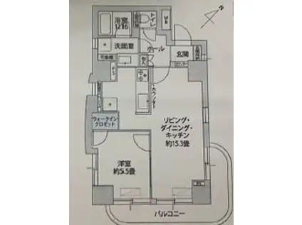 コスモス26上池袋(1LDK/11階)の間取り写真