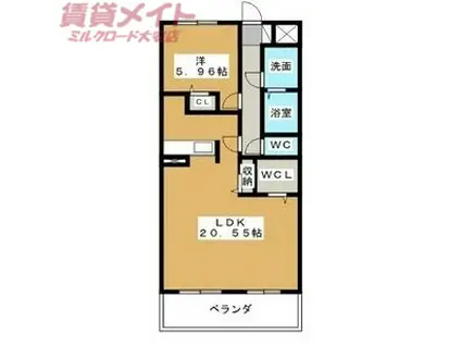 スターシンフォニー(1LDK/2階)の間取り写真