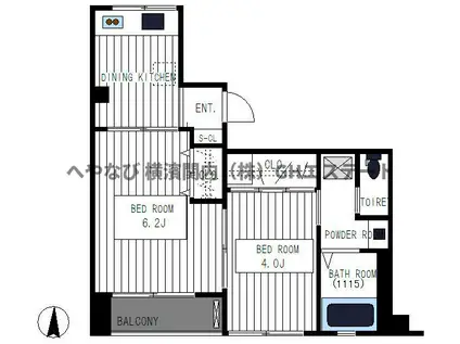 松井ビル(2DK/2階)の間取り写真