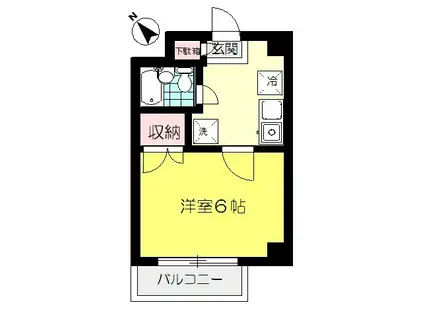 セゾンドプランタン(1K/2階)の間取り写真