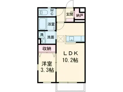 サニーハウス下之城(1LDK/1階)の間取り写真
