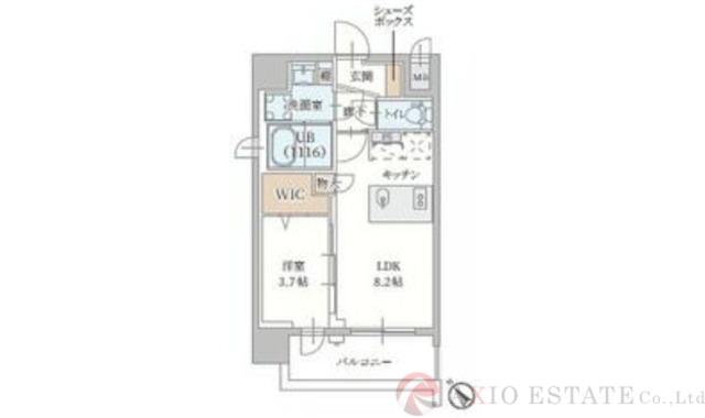 プランドール新北野(1LDK/8階)の間取り写真