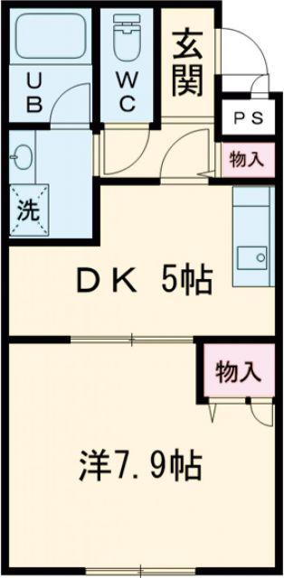 リヴェール弐番館(1DK/1階)の間取り写真