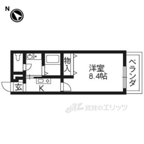 シャルマン・エスパース(1K/2階)の間取り写真