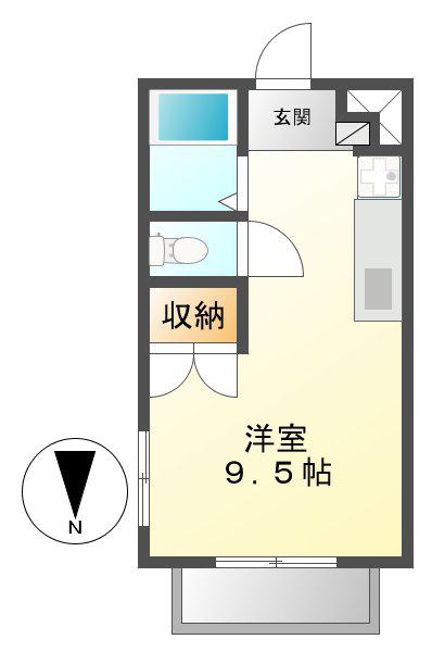 第2ホーメスト桜木(1K/1階)の間取り写真