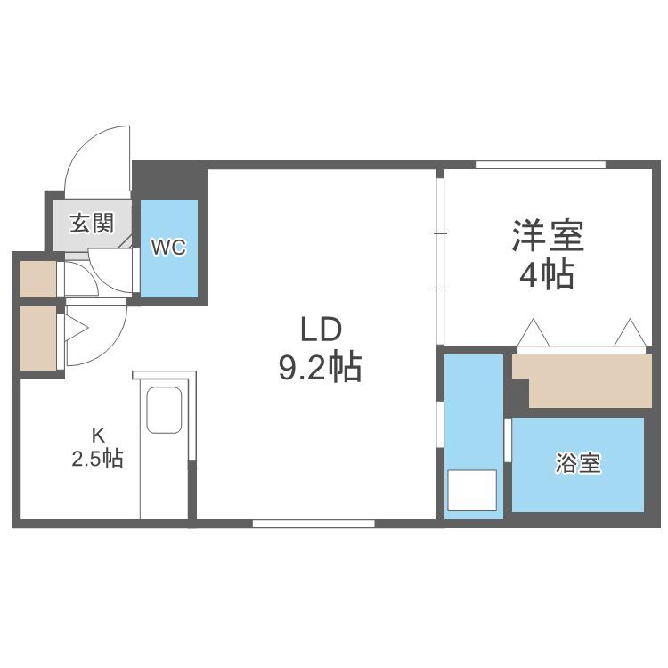 パークレジデンス円山北(1LDK/3階)の間取り写真