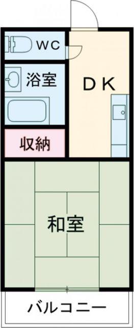 あさまハイツ(1K/2階)の間取り写真
