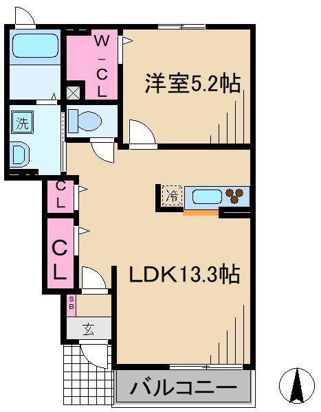 エコの住(1LDK/1階)の間取り写真