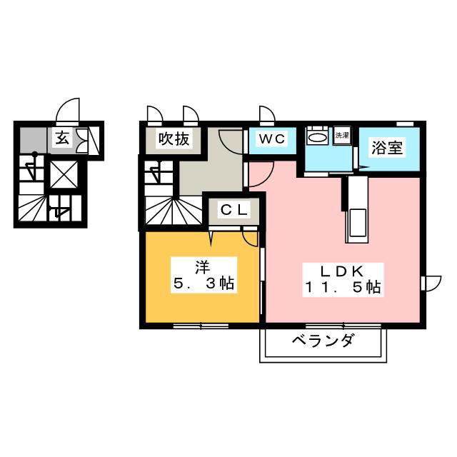 コージーコートA(1LDK/2階)の間取り写真