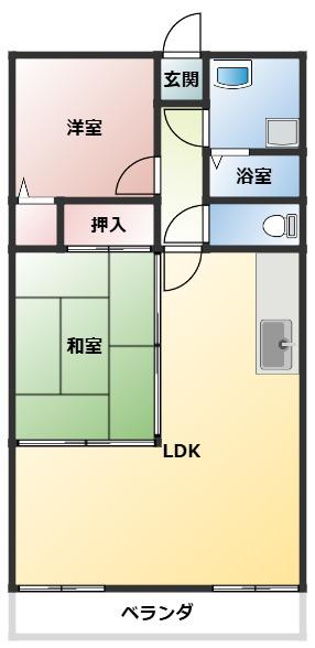 クレスト共和(2LDK/3階)の間取り写真