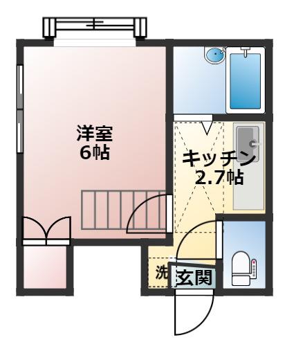 シャトルII番館(1K/2階)の間取り写真