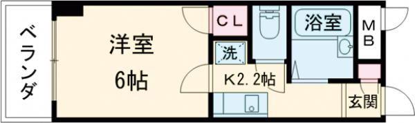 コンフォール高槻(1K/4階)の間取り写真