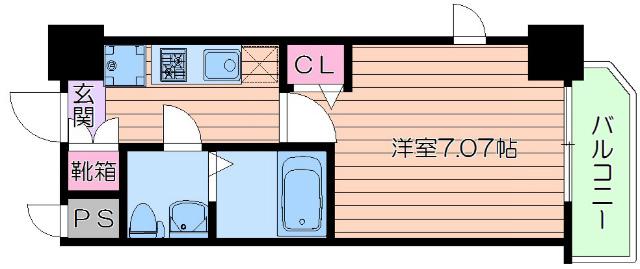 アリビオ江坂南金田(1K/2階)の間取り写真