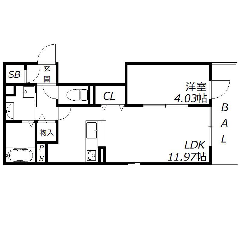 セゾン DE ソレイユ(1LDK/2階)の間取り写真