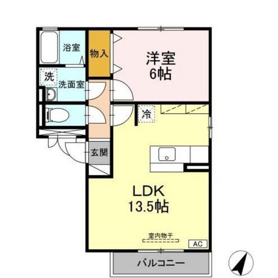メゾン・ド・ソリアードA(1LDK/2階)の間取り写真