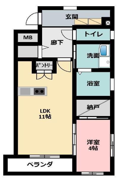ル・リオンクリーク(1LDK/2階)の間取り写真