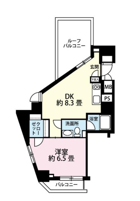 レジディア恵比寿III(1LDK/5階)の間取り写真
