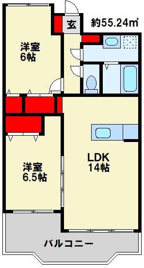 ERURISUTON KATO(2LDK/3階)の間取り写真