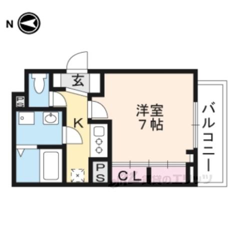 フィアクローバーⅡ(1K/2階)の間取り写真