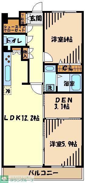 プレジール立川(2SLDK/5階)の間取り写真