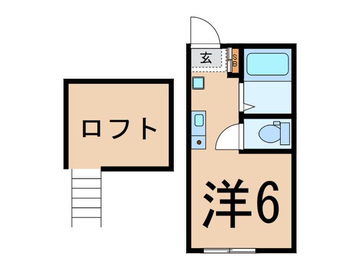 CASA HILLS 横浜(ワンルーム/1階)の間取り写真