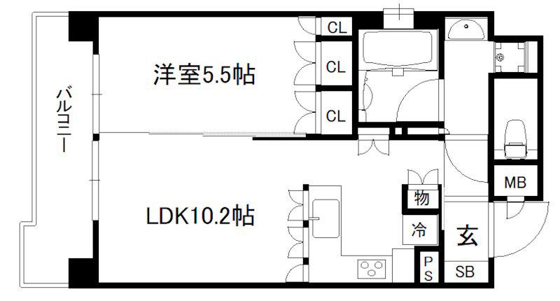 リーガル京都御所西III(1LDK/4階)の間取り写真