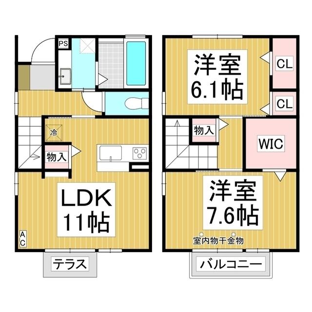 桜荘(2LDK/1階)の間取り写真