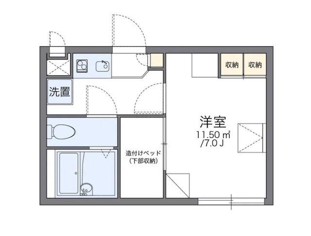 レオパレス高須(1K/1階)の間取り写真