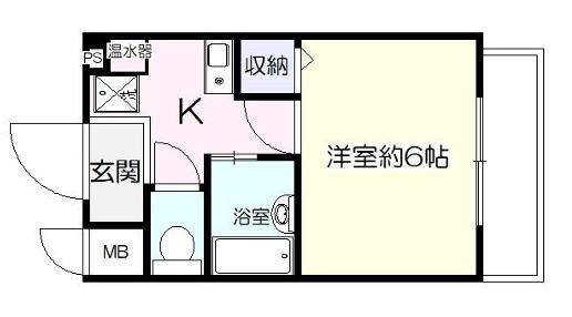 N-CUBEIII(1K/2階)の間取り写真