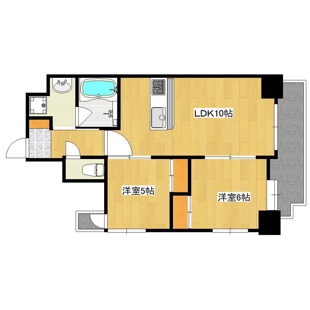 メイヒルズ(2LDK/5階)の間取り写真