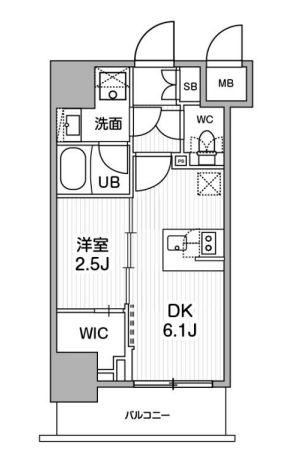 SYFORME木場(1DK/2階)の間取り写真