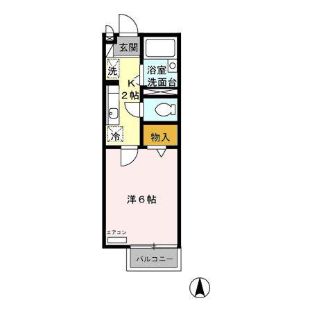 ヒルサイドテラス(1K/1階)の間取り写真