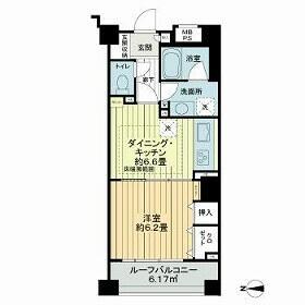 ライオンズシティ錦糸町北斎通(1DK/2階)の間取り写真