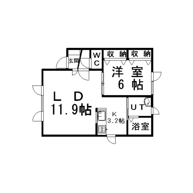 レガーロ(1LDK/1階)の間取り写真